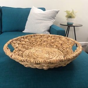 Large Round Wicker Basket with Handles
